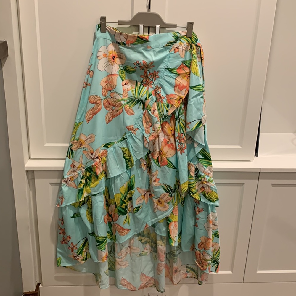 Floral Blue Maxi Skirt - Picture 3 of 8